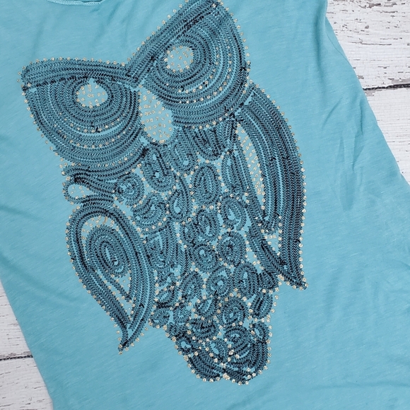 Oxford Circus Tank Top Owl Blue Size Sm - Picture 3 of 7